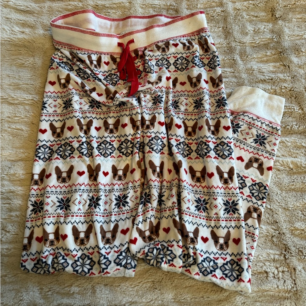Pj salvage French bulldog holiday pj pants